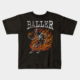 Skeleton Basketball Player Kids T-Shirt